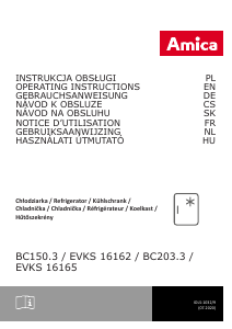 Mode d’emploi Amica EVKS 16162 Réfrigérateur