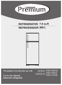 Handleiding Premium PRF737HB Koel-vries combinatie