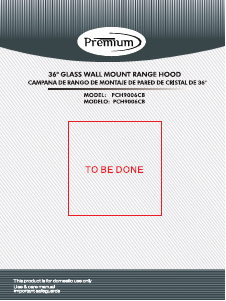 Manual de uso Premium PCH9006CB Campana extractora
