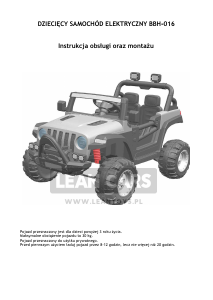 Instrukcja Lean Cars BBH-016 Samochód dla dzieci