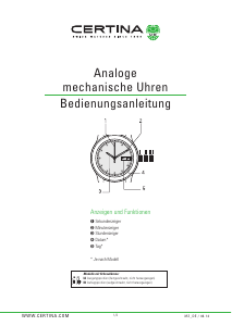 Bedienungsanleitung Certina Aqua C032.807.22.051.01 DS Action Diver Armbanduhr