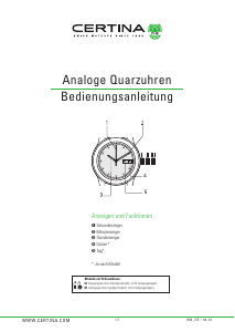 Bedienungsanleitung Certina Aqua C032.851.44.087.00 DS Action Armbanduhr