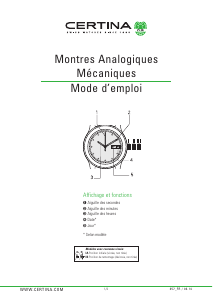 Mode d’emploi Certina Aqua C036.407.36.050.00 DS PH200M Montre