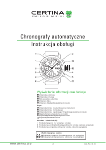 Instrukcja Certina Sport C034.427.16.087.01 DS Podium Zegarek