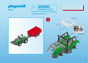 Handleiding Playmobil set 6130 Farm Tractor met aanhangwagen