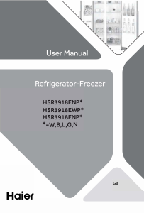 Handleiding Haier HSR3918ENPB Koel-vries combinatie