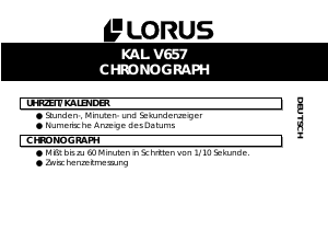 Bedienungsanleitung Lorus RM301EX9 Sports Armbanduhr