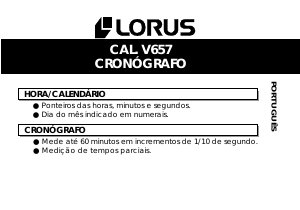 Manual Lorus RM341GX9 Sports Relógio de pulso