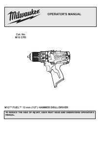 Bruksanvisning Milwaukee M12 Borrskruvdragare