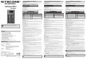 Manual de uso Nitecore New i2 Intellicharger Cargador de batería