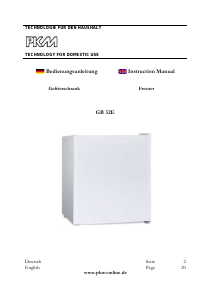 Manual PKM GB32 E Freezer