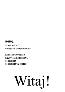Instrukcja BenQ E2200HDA Monitor LCD