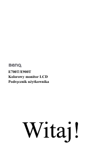 Instrukcja BenQ E900T Monitor LCD