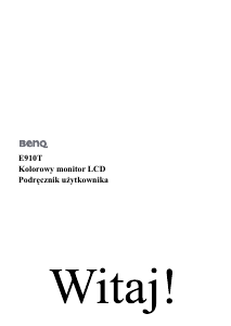 Instrukcja BenQ E910T Monitor LCD