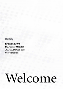 Manual BenQ FP2092 LCD Monitor