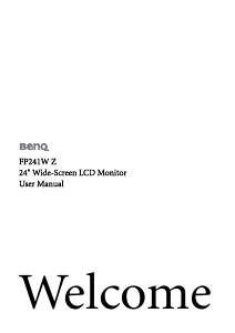 Manual BenQ FP241W Z LCD Monitor