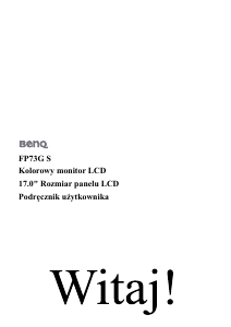 Instrukcja BenQ FP73G S Monitor LCD