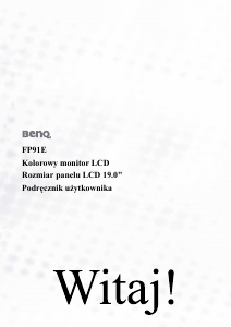 Instrukcja BenQ FP91E Monitor LCD