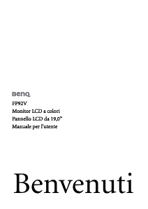 Manuale BenQ FP92V Monitor LCD