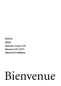 Mode d’emploi BenQ FP93E Moniteur LCD