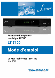 Mode d’emploi Lenson LT 7100 Récepteur numérique