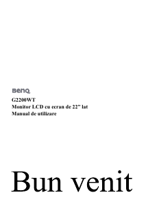 Manual BenQ G2200WT Monitor LCD