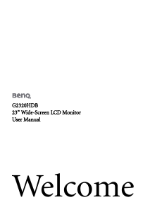 Manual BenQ G2320HDB LCD Monitor