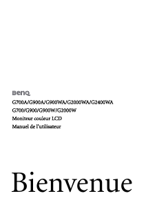 Mode d’emploi BenQ G2400WA Moniteur LCD