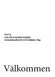 Bruksanvisning BenQ G2412HD LCD skärm