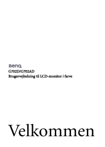 Brugsanvisning BenQ G702AD LCD-skærm