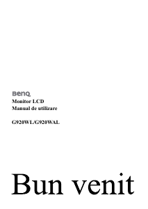 Manual BenQ G920WL Monitor LCD