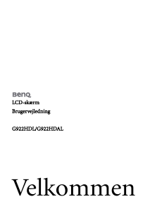 Brugsanvisning BenQ G922HDL LCD-skærm
