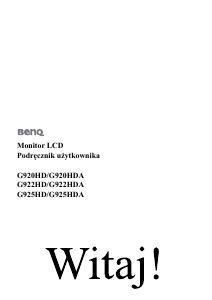 Instrukcja BenQ G925HDA Monitor LCD