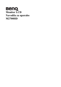 Priročnik BenQ M2700HD LCD-zaslon