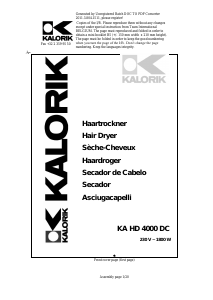 Mode d’emploi Kalorik KA HD 4000 DC Sèche-cheveux