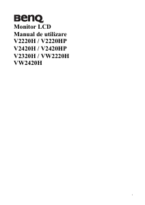 Manual BenQ V2320H Monitor LCD