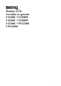 Priročnik BenQ V2320H LCD-zaslon