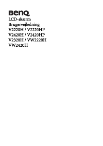 Brugsanvisning BenQ V2320H LCD-skærm