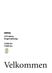 Brugsanvisning BenQ V2400 Eco LCD-skærm