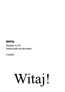 Instrukcja BenQ V2410T Monitor LCD