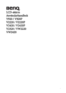Bruksanvisning BenQ VW2220 LCD skärm