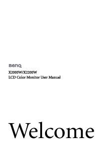 Manual BenQ X2200W LCD Monitor