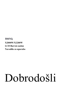 Priročnik BenQ X2200W LCD-zaslon