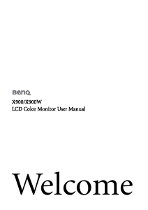 Manual BenQ X900 LCD Monitor