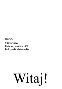 Instrukcja BenQ X900 Monitor LCD