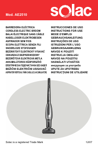 Наръчник Solac AE2510 Minuetto Eco Прахосмукачка