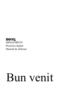 Manual BenQ MP626 Proiector