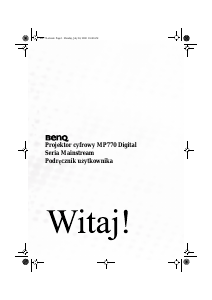 Instrukcja BenQ MP770 Projektor