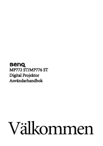 Bruksanvisning BenQ MP772 ST Projektor