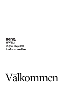 Bruksanvisning BenQ MW512 Projektor
